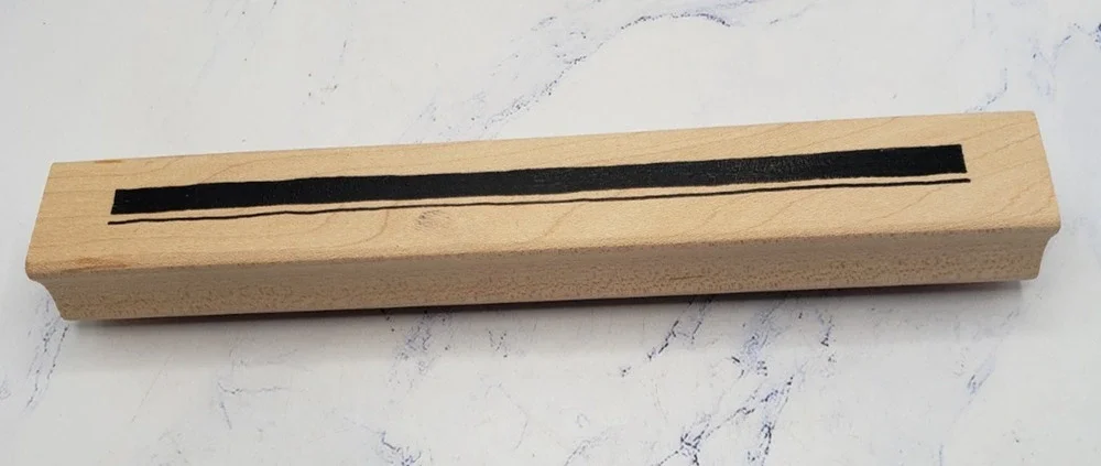 Thick Rubber Line Inky Antics Wood Mounted Rubber Border Stamp